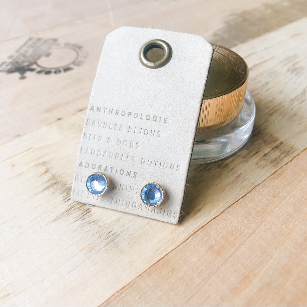 Anthro Baby Blue Gem Earrings